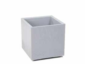 Doniczka Karo 40x40x40 cm beton recycled, szary beton LAMELA