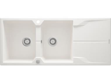 Zdjęcie: Zlewozmywak Andante alabaster granit 2K Z/O 1160x500x224, 3,5", space saver DEANTE