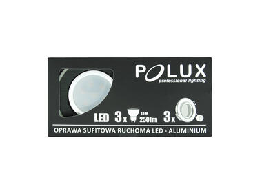 Zdjęcie: Oprawki podtynkowe LED Sun aluminiowe 3in1 okragle czarne szczorkowane trójpak POLUX