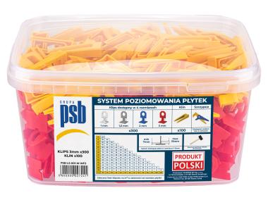 Zdjęcie: System poziomowania płytek klipsy+ kliny 3 mm - 300 szt. czerwone PSB