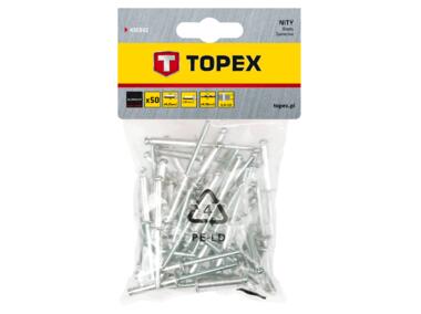 Zdjęcie: Nity aluminiowe 4.8 x 10 mm, 50 sztuk TOPEX