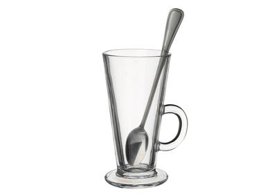 Zdjęcie: Komplet 2 szklanek Caffe Latte + 2 łyżeczki koktajlowe ALTOMDESIGN