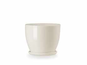 Doniczka Klasik 2 kremowy połysk 16x12 cm FLOWERPOT