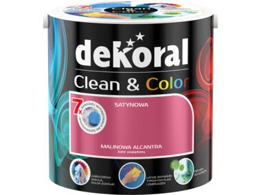 Farba satynowa Clean&Color 2,5 L malinowa alcantra DEKORAL
