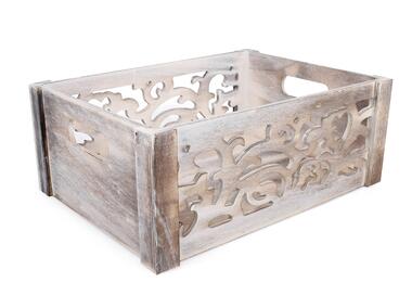 Zdjęcie: Skrzynka drewniana z wyciętym motywem 32x25x12,5 cm TIN TOURS