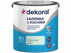 Farba do łazinki i kuchni czas na miętę 2,5 L DEKORAL