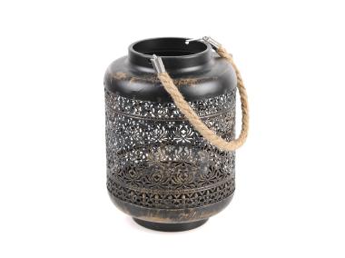 Zdjęcie: Lampion ze sznurkiem 16x16x22/40 cm metalowy TIN TOURS