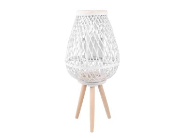 Zdjęcie: Lampion na nóżkach biały 28x28x36/60 cm TIN TOURS