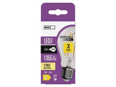 Zdjęcie: Żarówka LED Filament A60 E27 7,5 W (75 W), 1055 lm ciepła biel, ściemnialna EMOS