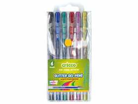 Długopisy żelowe brokatowe Cricco 6 kolorów DMS