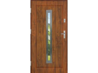 Zdjęcie: Drzwi zewnętrzne stalowo-drewniane Disting Figaro 04 Dąb złoty 90 cm lewe KR CENTER
